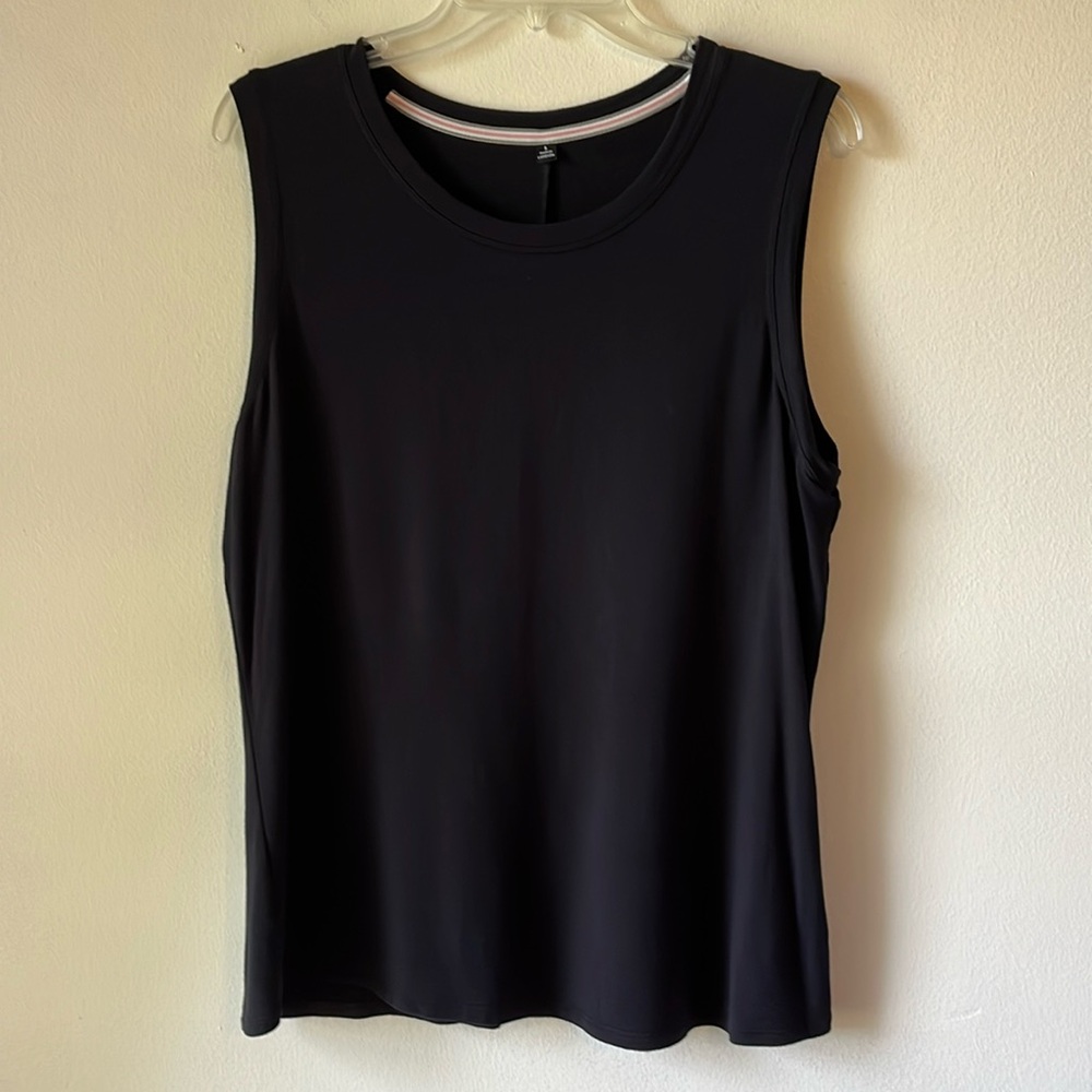 CAbi Black Center Easy Sleeveless Tank Stretchy Soft Layering Top L
